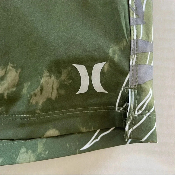 Hurley Palm Print Volley Swim Shorts-Olive Men size Large - Picture 3 of 12